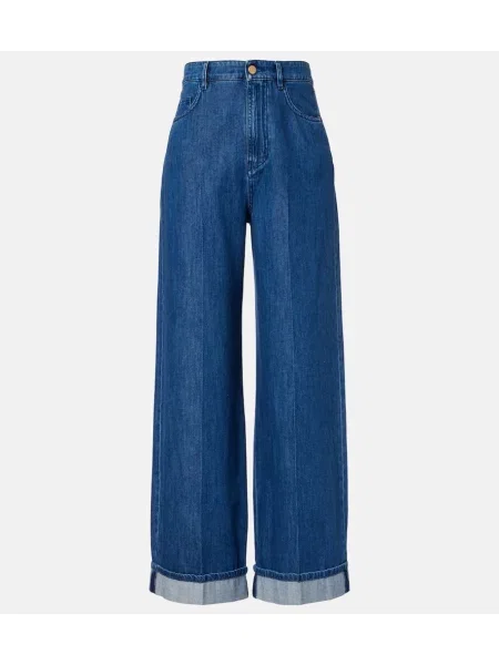 Blugi 's Max Mara cu talie înaltă albastru