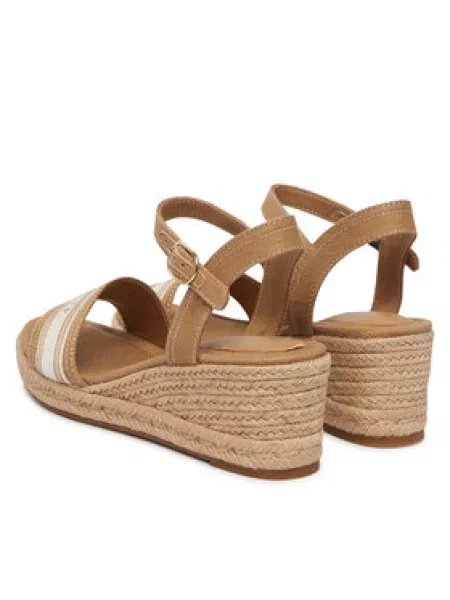 Espadrilky Tommy Hilfiger Mid Wedge Espad Webbing béžová