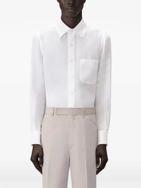Cămașă Thom Browne de in alb
