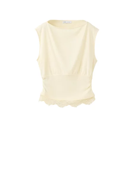 MANGO Top Lacy deschis bej
