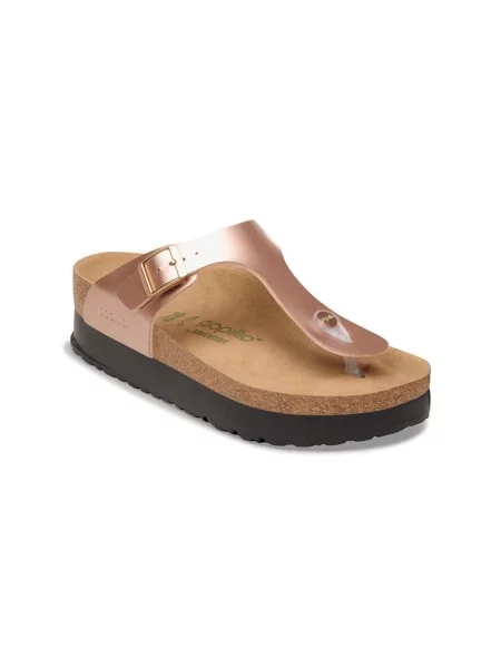 Birkenstock Gizeh Flex Platform Birko-Flor Regular Fit Kobiety Sandały Birkenstock Gold Size: brązowe