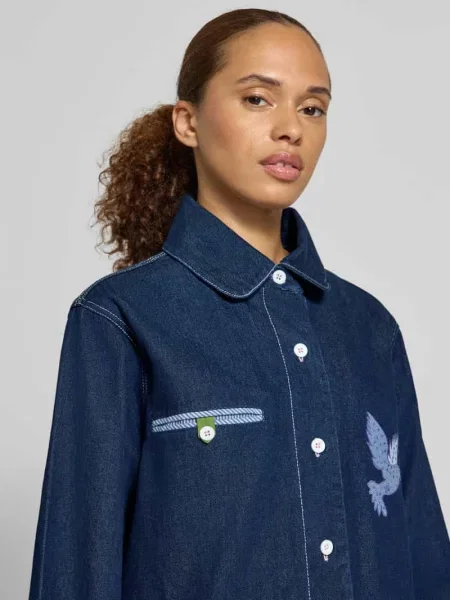 Kurtka o kroju relaxed fit w stylu denim Model Edda' Lollys Laundry granatowa