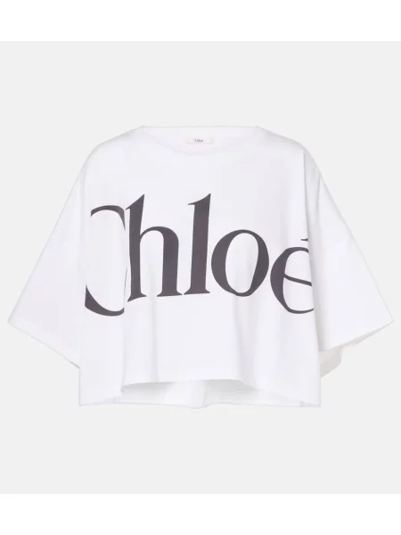 Cropp tricou Chloé din jerseu alb