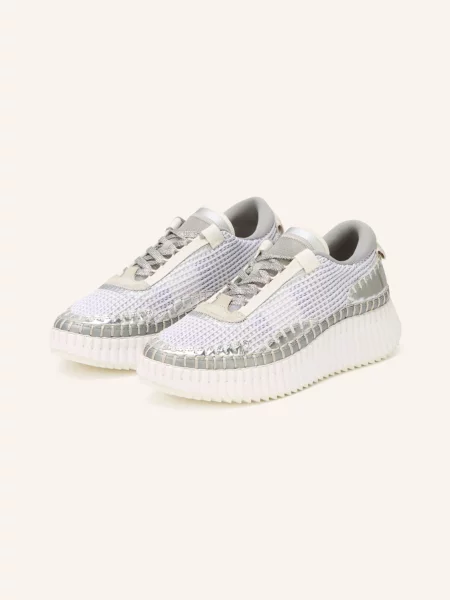 Chloé Tenisky Nama silver grey šedé