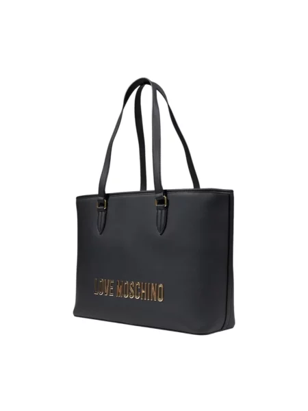Lniana torebka Love Moschino czarna