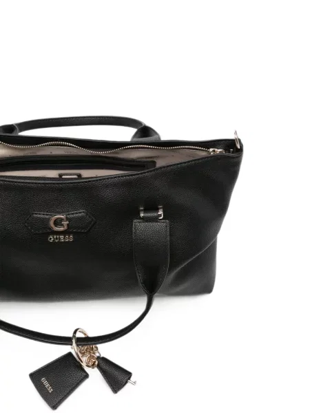 Τσάντα shopper Guess με αυτόγραφο μαύρο