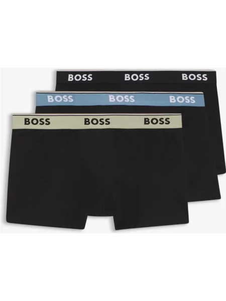 Bokserki BOSS Trunk Power beżowy niebieski 3 sztuki XS czarny