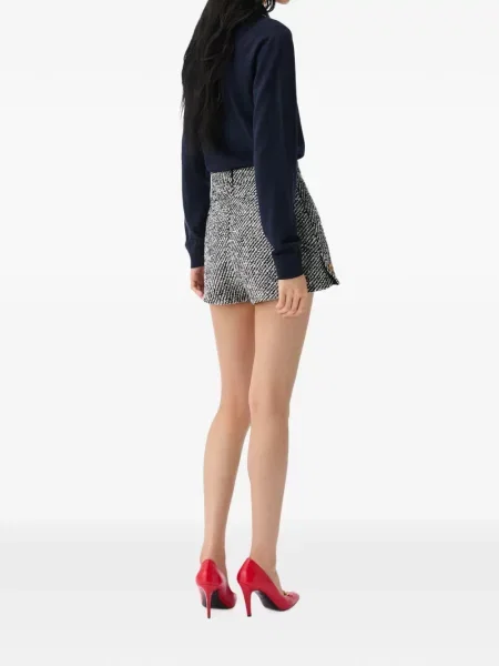 Pantaloni scurți Versace de lână negru