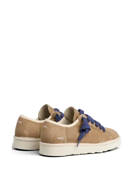 Sneakerși Panchic cu șireturi din piele de căprioară maro