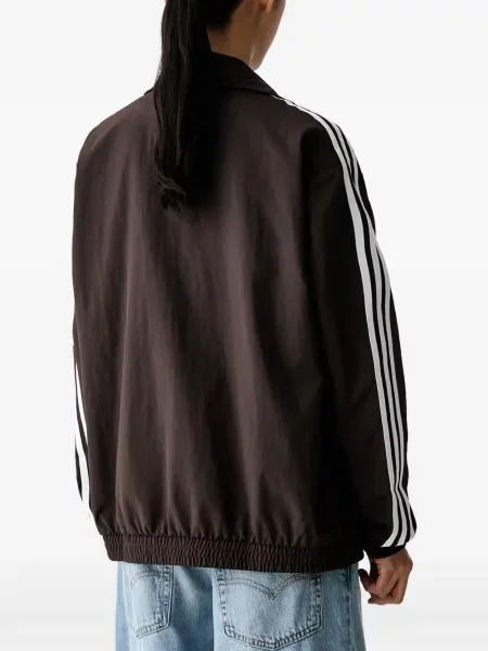 Top Adidas din piele de căprioară cu broderie cu glugă maro