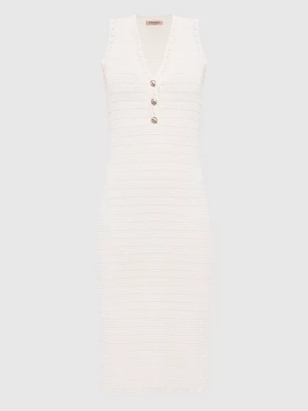 Сукня міді з логотипом Twinset бежева