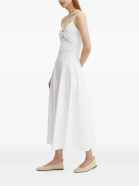 Rochie midi Simona Corsellini până la genunchi de costum alb