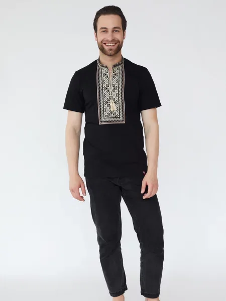 Вишита сорочка Folk Moda текстиль чорний