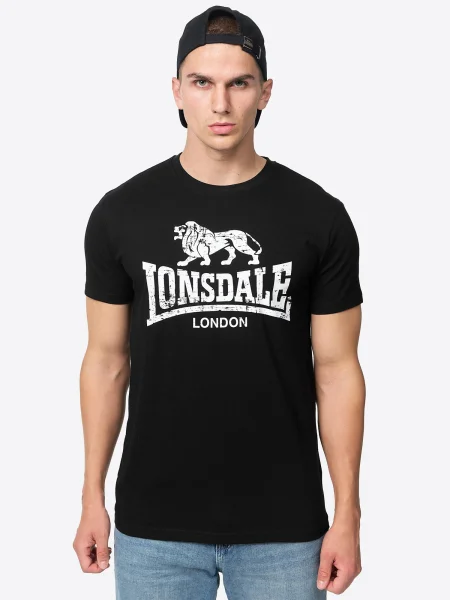 LONSDALE Tricou / alb negru