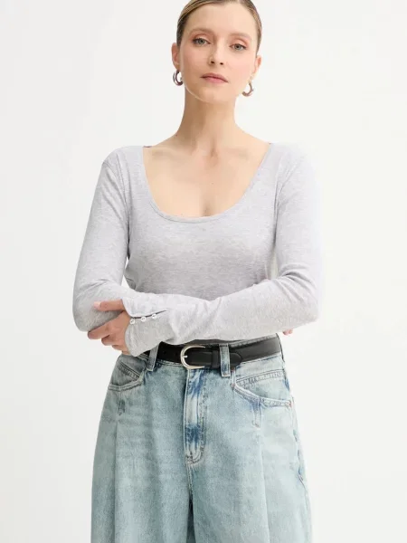 Majica z dolgimi rokavi BOSS Orange C Edeline siva