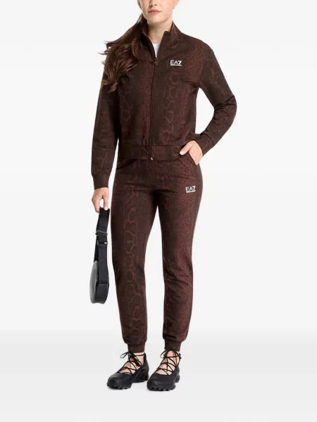 Hanorac cu fermoar Ea7 Emporio Armani maro