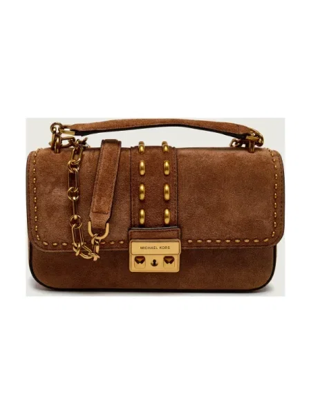 Michael Kors Geantă pe umăr Tribeca | piele întoarsă maro
