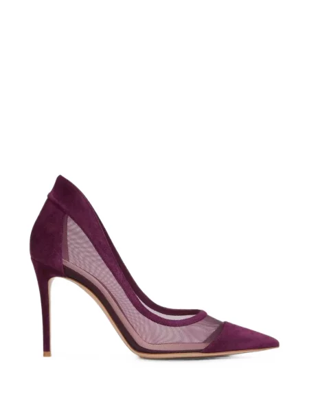 Pantofi cu toc Gianvito Rossi din piele de căprioară violet