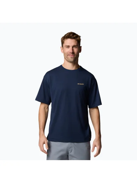 Tricou pentru bărbați Columbia Cedar Trail Back Graphic Tee collegiate navy albastru închis