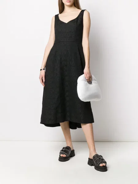 Kostiumas midi suknelė Comme Des Garçons iki kelių a eilutė juoda