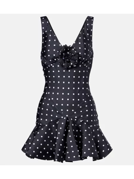 Rochie Rodarte de mătase cu buline negru
