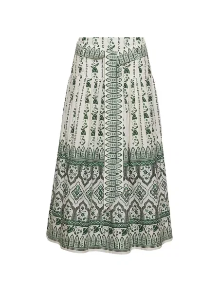 Fustă midi Cara Cara cu model floral cu imagine verde