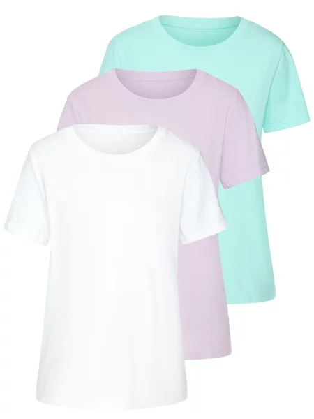 BEACH TIME Tricou albastru aqua / mov liliachiu alb