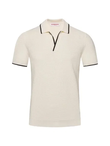Gulerat tricou polo Orlebar Brown maro