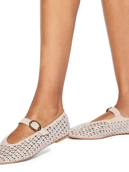 Замшевые балетки Kurt Geiger London без каблука бежевые