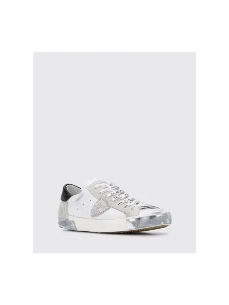 Sneakersy Philippe Model skórzane do tenisa w miejskim stylu białe