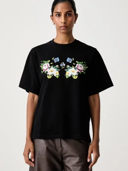 Stine Goya tricou pentru femei din negru