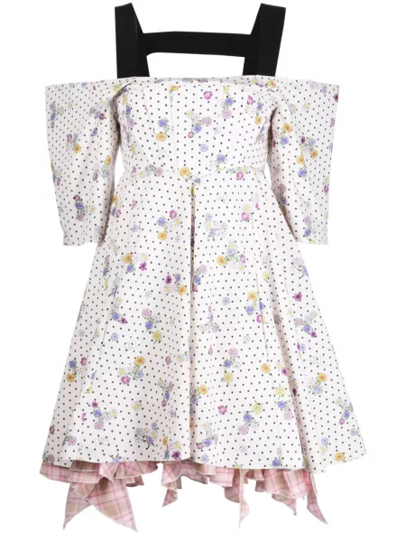 Rochie Natasha Zinko cu model floral cu imagine de costum alb