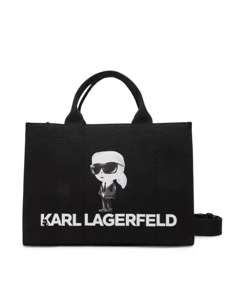Karl Lagerfeld Pirkinių krepšys kūno / pilka balta juoda