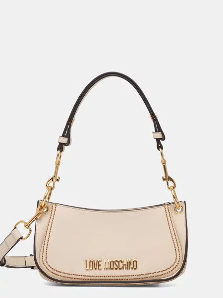 Love Moschino klasična torbica iz umetnega usnja bež