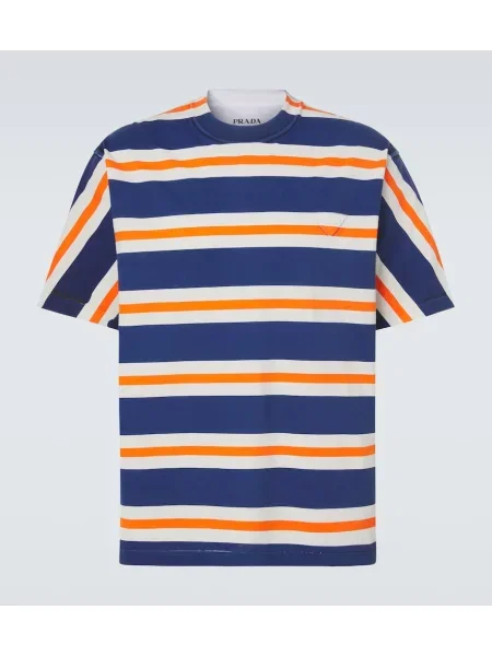 Tricou Prada cu dungi din jerseu