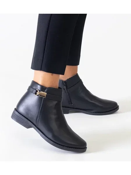 Botine Gemre din piele negru