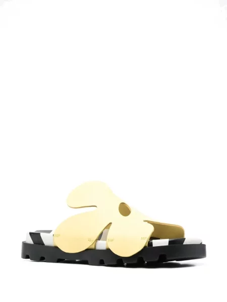 Sandale Camper din piele cu model floral galben