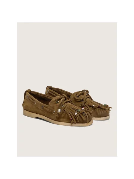 Loafersy Golden Goose skórzane zielone