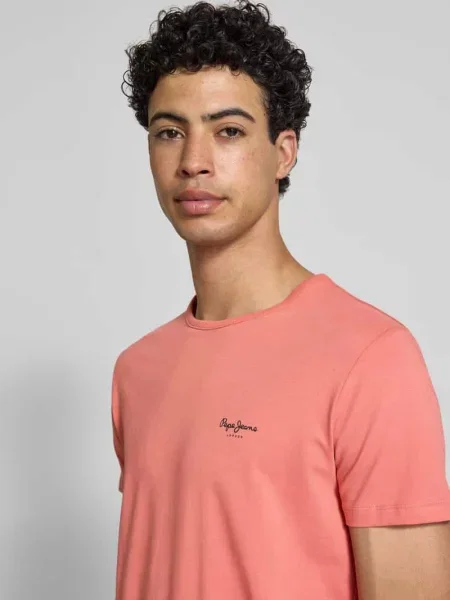 T-shirt o kroju slim fit z mieszanki bawełny model ORIGINAL BASIC Pepe Jeans