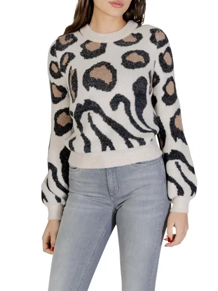 Pulover Jacqueline De Yong cu model leopard negru