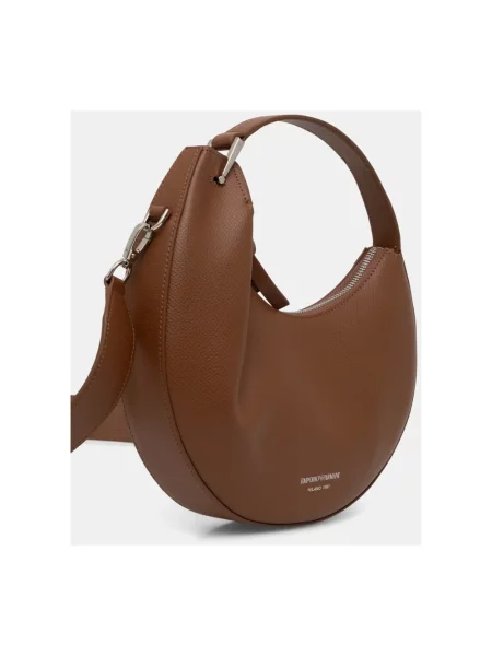 Emporio Armani torebka hobo skórzana brązowa