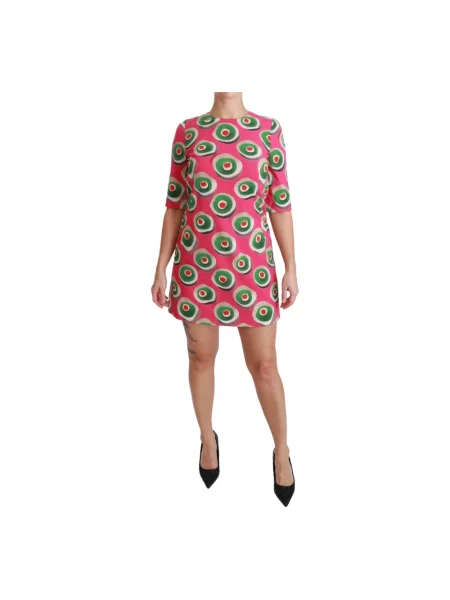 Sukienka Dolce And Gabbana z nadrukiem różowa