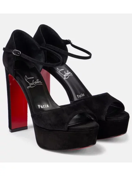Sandale Christian Louboutin din piele de căprioară negru