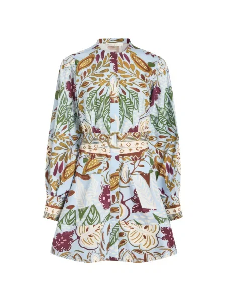 Rochie mini Marie Oliver cu model floral cu imagine albastru