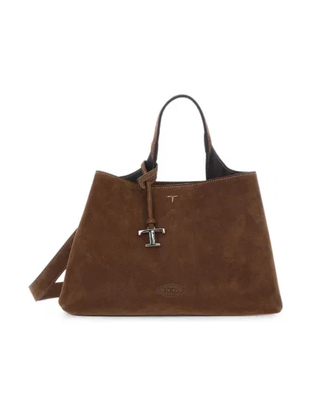 Shopperka Tod's z logo brązowa