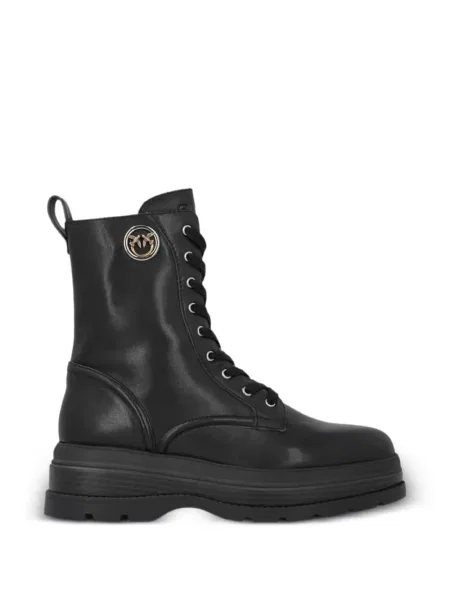Botine Pinko cu șireturi din dantelă negru