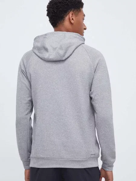 Pulover za vadbo adidas Performance s kapuco siva