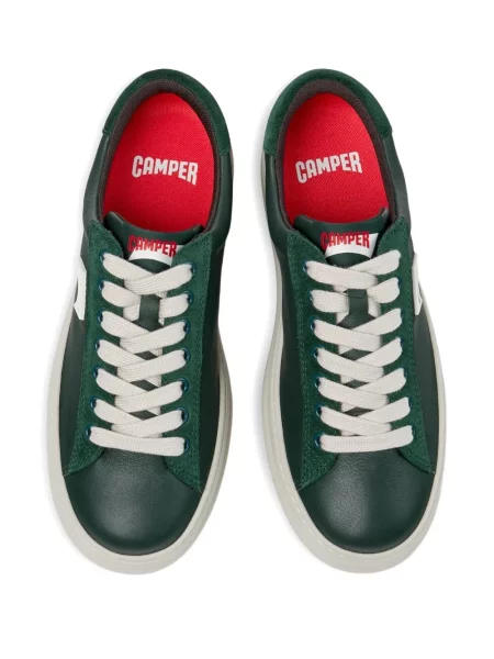 Sneakerși Camper din piele de căprioară verde
