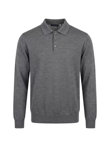 Gulerat tricou polo Tombolini gri
