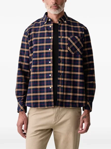 Μακρύς πουκάμισο Barbour μπλε